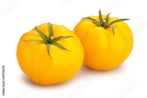 yellow tomato path isolated on white