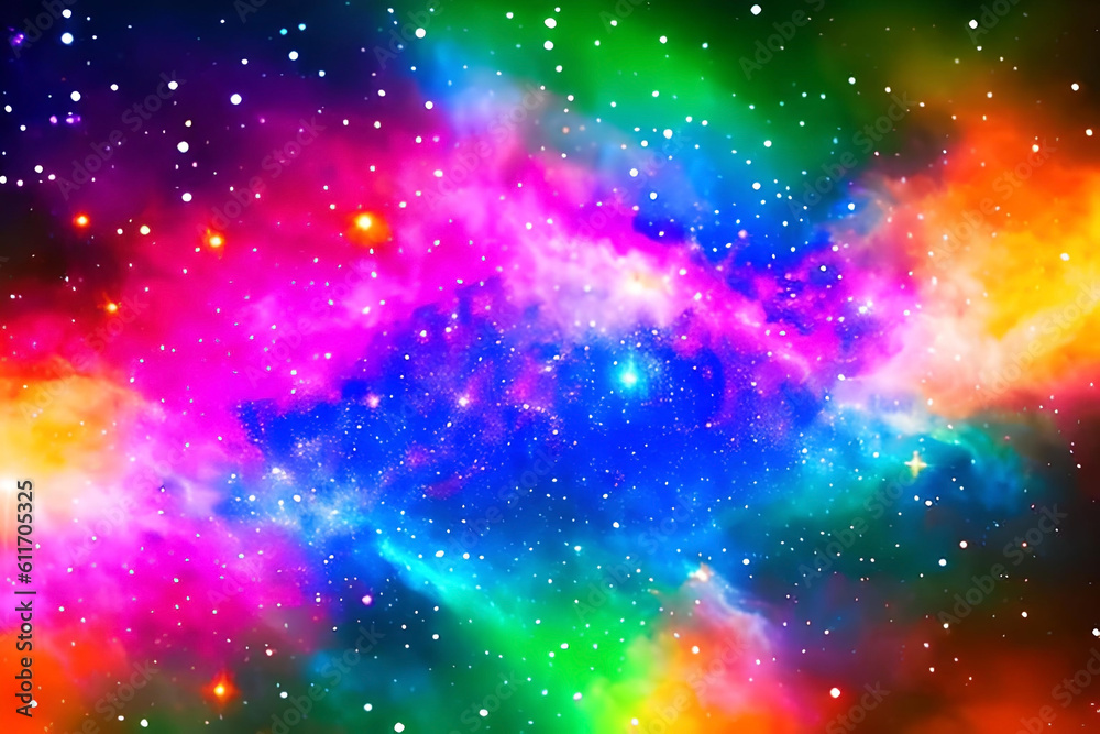 Fototapeta premium A cosmic bokeh background, with celestial-inspired out-of-focus lights in cosmic colors, evoking a sense of awe and wonder