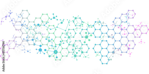 An abstract element of hexagons, lines, and dots for a design on artificial intelligence in medicine
