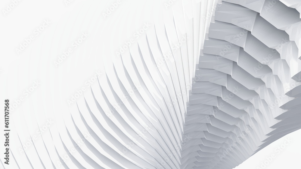 Naklejka premium Futuristic architecture rotating spiral structure 3d render