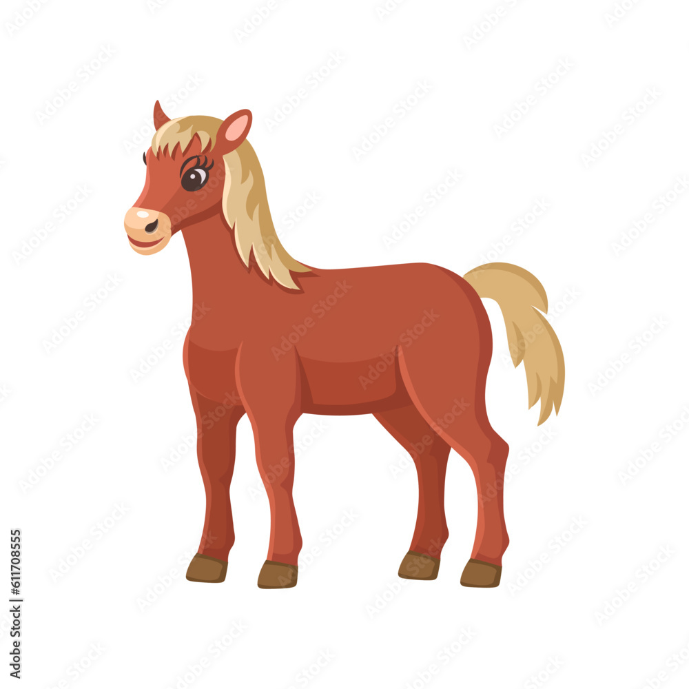 Cartoon horse for kids. Farm animals.Vector illustration Cartoon horse for kids. Farm animals.Vector illustration