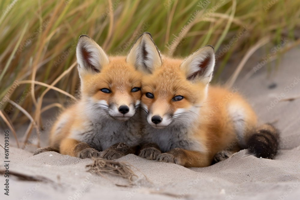 Naklejka premium red fox cub