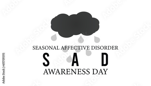 Seasonal affective disorder (SAD) awareness day is observed every year in July.banner design template Vector illustration background design.