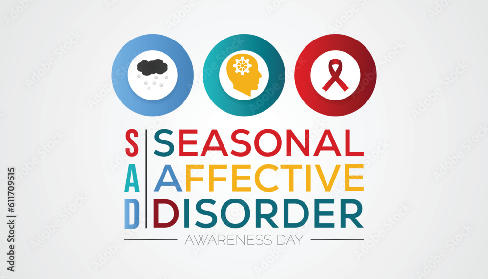 Vecteur Stock Seasonal affective disorder (SAD) awareness day is