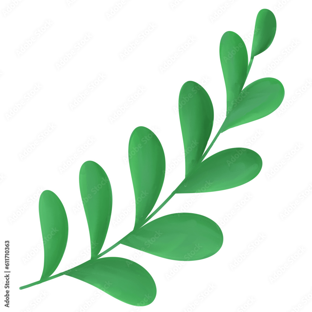 Naklejka premium Green leaves Drawing