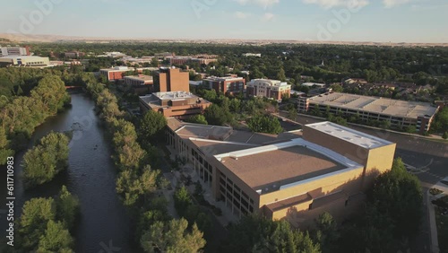 Aerial of the Morrison Center of Boise State University in Boise Idaho