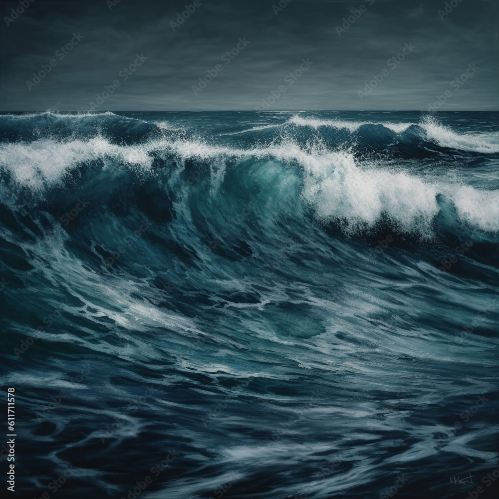 waves on the sea, , generative, ai