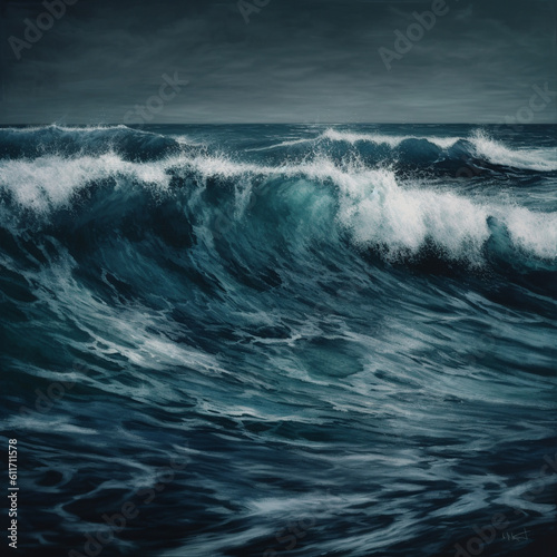 waves on the sea, , generative, ai