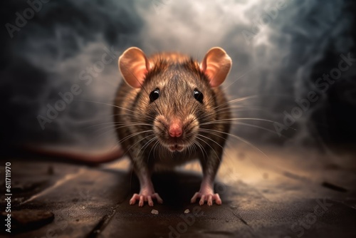 Little brown rat. Pest control. Generative AI