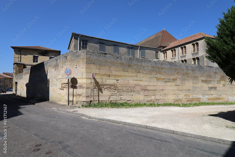 La prison, vue de l'extérieur, ville de Bar le Duc, département de la Meuse, France