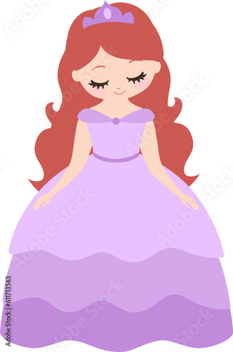 Little Princess  purple dress  red hair  under the sea  mermaid