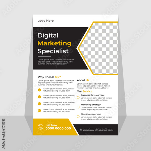 grow your business flyer design template bundle. take your business to the next level of poster leaflet 3 in 1 design. bundle, 3 in 1, a4 template, brochure design, cover, flyer, poster, print-ready