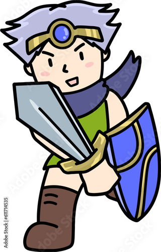 走り出す勇者のイラスト