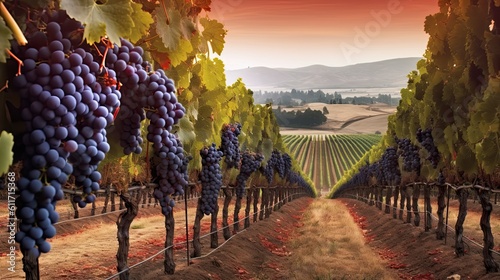California Vineyard, Generative AI Illustration