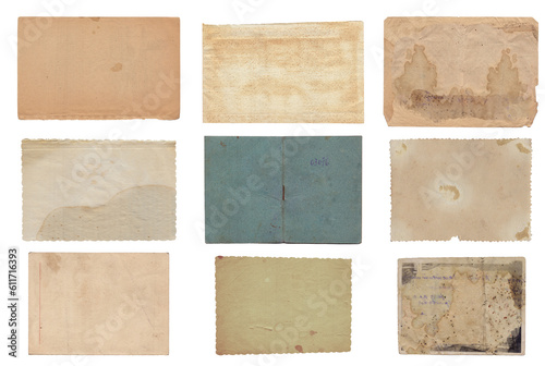 Set of Vintage background of old paper texture isolated