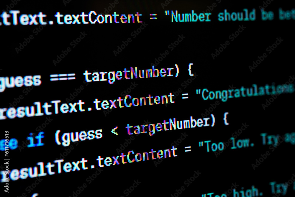 Java script source code on the screen. Java script source code on the screen.