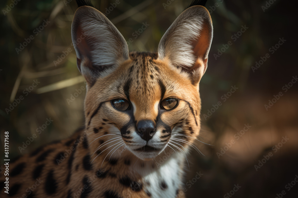 serval looking at the camera, beautiful background, sub-Saharan Africa, ai generated. serval looking at the camera, beautiful background, sub-Saharan Africa, ai generated.