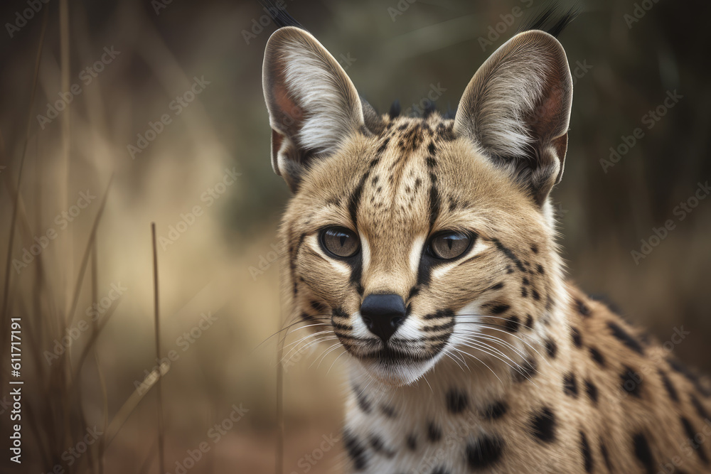 serval looking at the camera, beautiful background, sub-Saharan Africa, ai generated. serval looking at the camera, beautiful background, sub-Saharan Africa, ai generated.