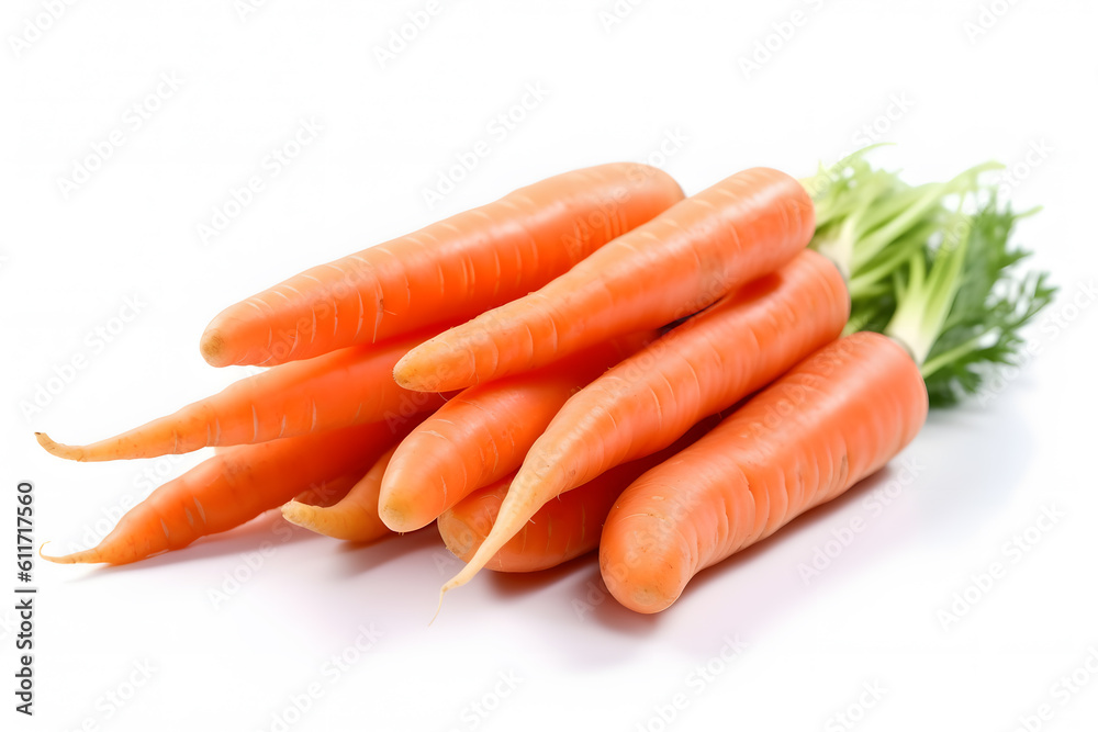 Carrots isolated on white background Generative AI Carrots isolated on white background Generative AI