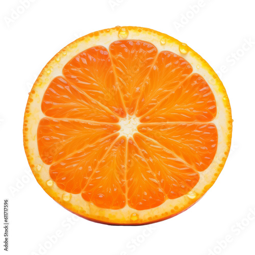 slice of orange isolated on transparent background cutout