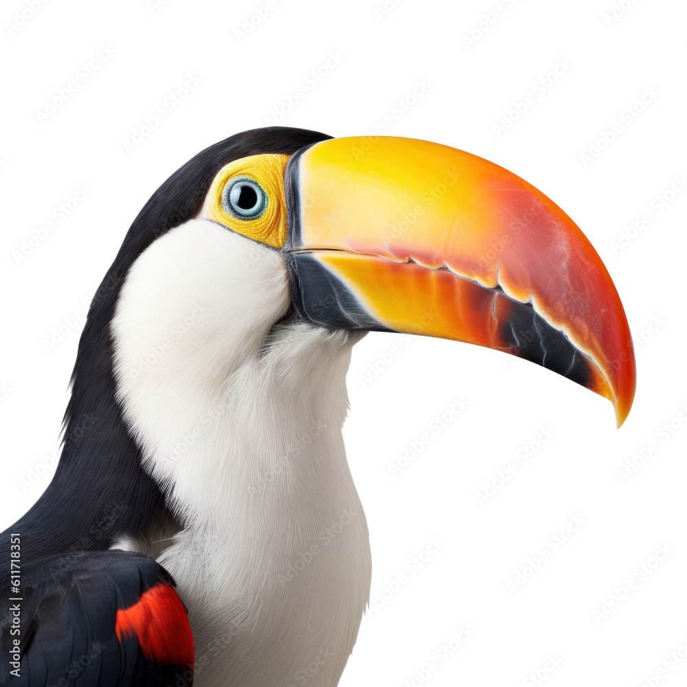 Naklejka premium toucan isolated on transparent background cutout