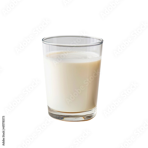 ai generated fresh milk in the glass on transparent