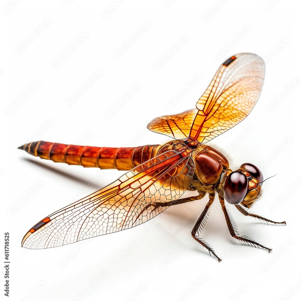 Dragon fly isolated on white background, generative AI