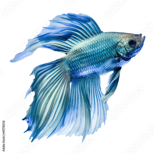 siamese fighting fish isolated on transparent background cutout © Papugrat