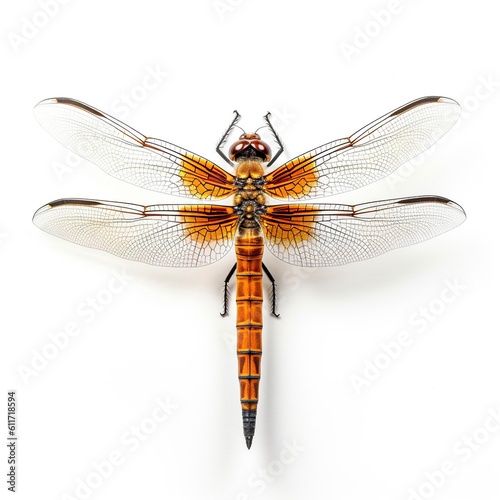 Dragon fly isolated on white background, generative AI