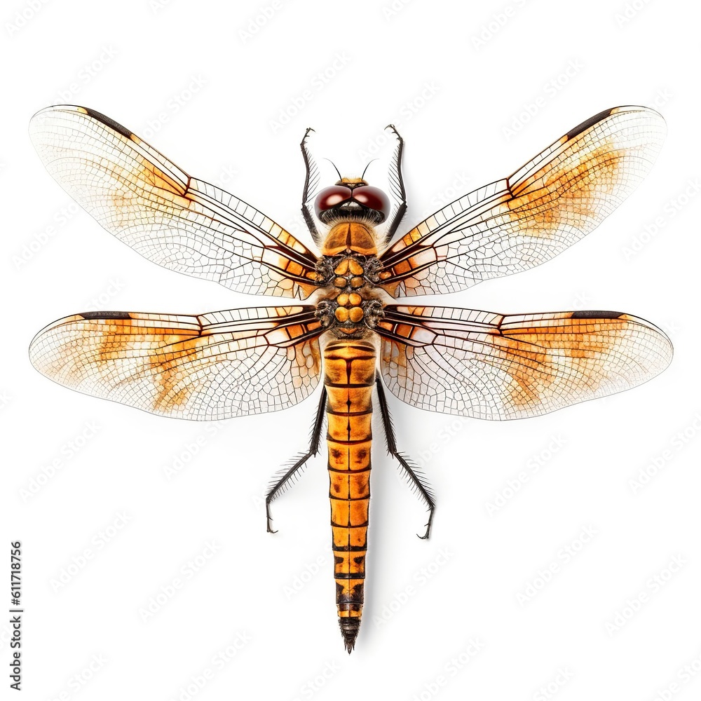 Dragon fly isolated on white background, generative AI Dragon fly isolated on white background, generative AI