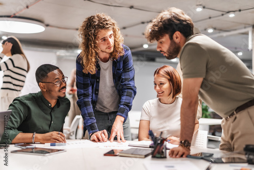 Group of people having a discussion