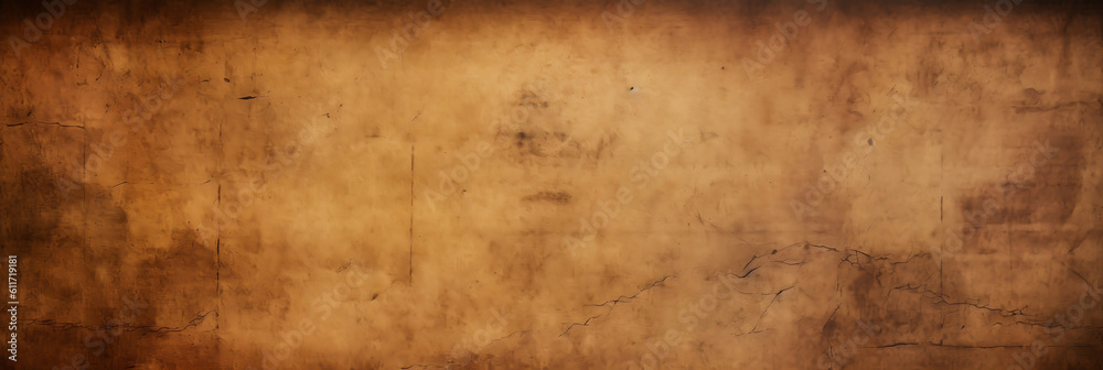 Abstract old brown paper as vintage wallpaper background, banner, generative AI