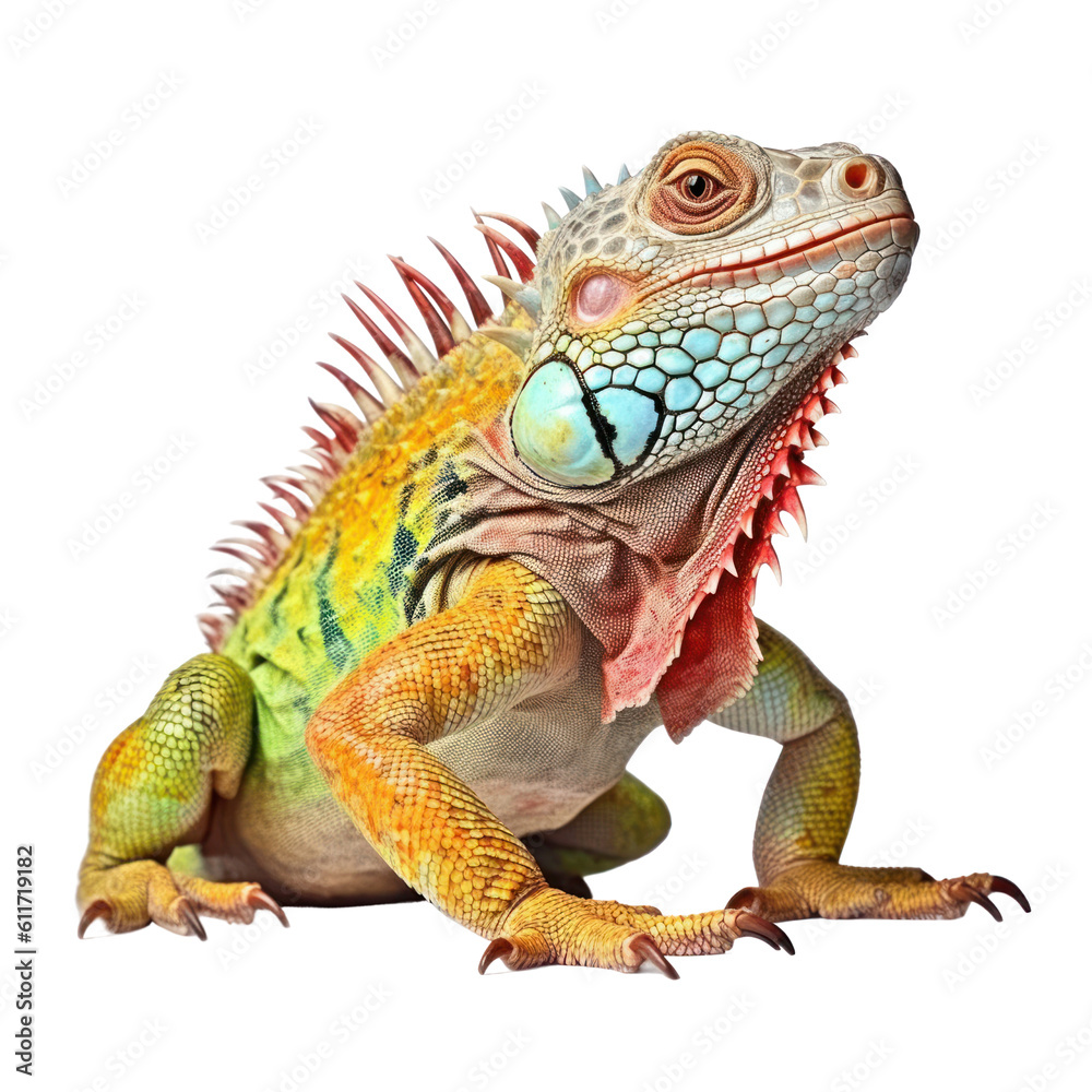 Naklejka premium iguana isolated on transparent background cutout