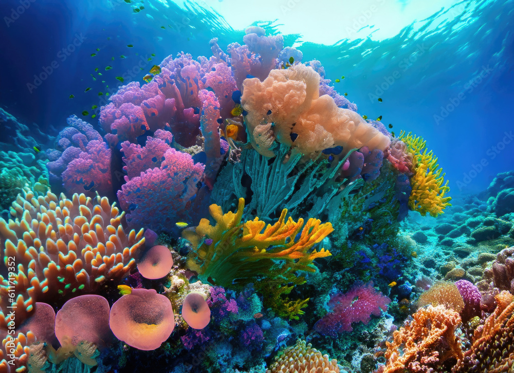 Fototapeta premium coral reef with fish