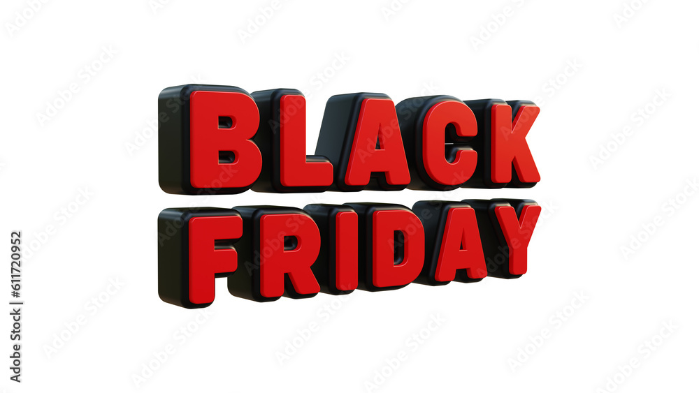 Black Friday Sale Banner 3D Render Isolated Black Friday Sale Banner 3D Render Isolated
