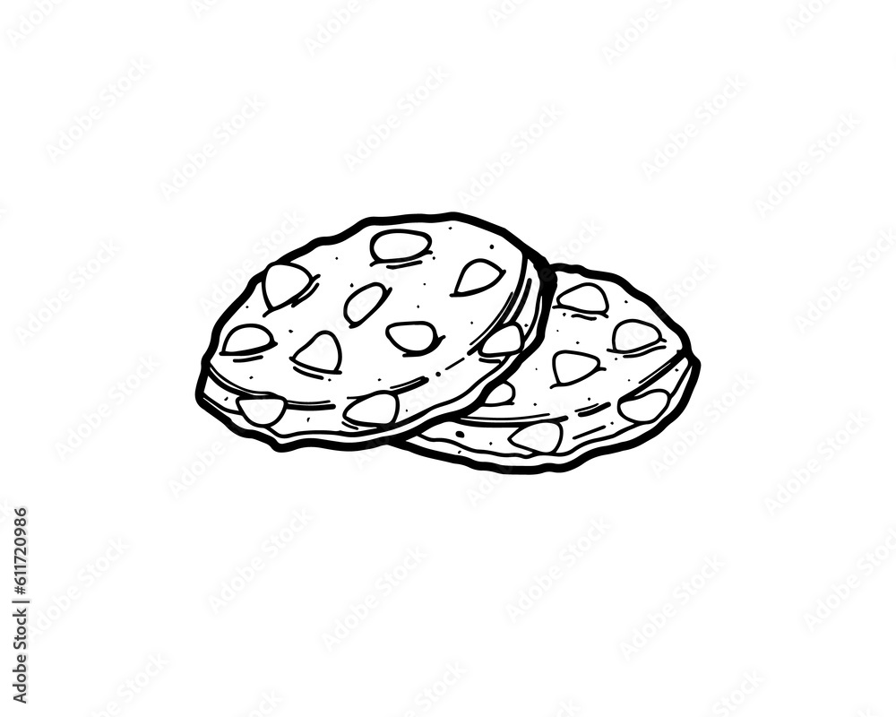 Cookies icon Outline Simple vector illustration Cookies icon Outline Simple vector illustration