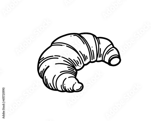 croissant icon Outline Simple vector illustration	