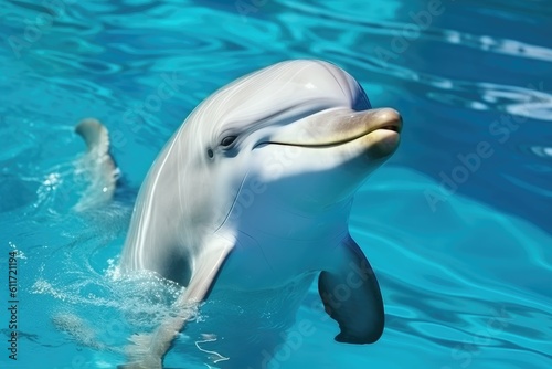 cute dolphin underwater. AI generative