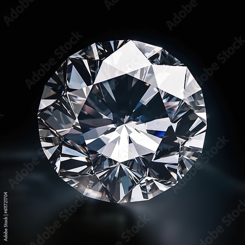 a diamond on black background luxurious faceted gem 3D