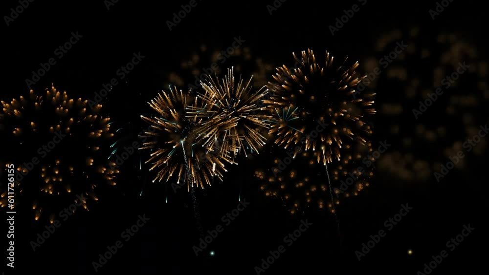 Fireworks Explosion on black Background