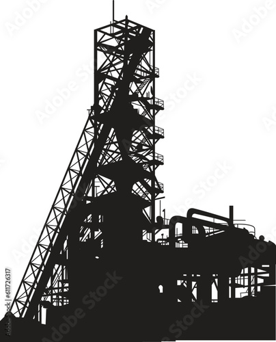 silhouette of a crane isolated in a white background