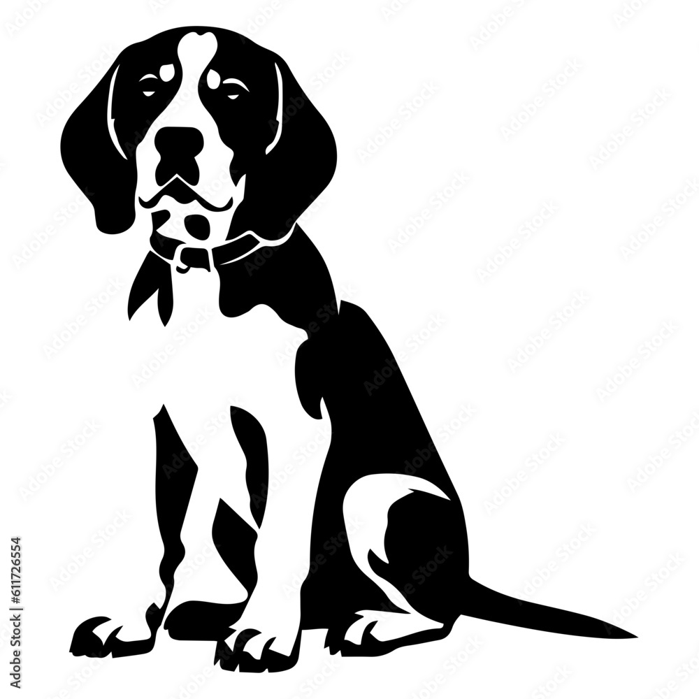Fototapeta premium Beagle dog cartoon on white background illustration