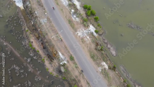 Overhead shot of Highway in remote area of Lombok, Indonesia photo