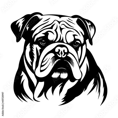 bulldog cartoon on white background illustration