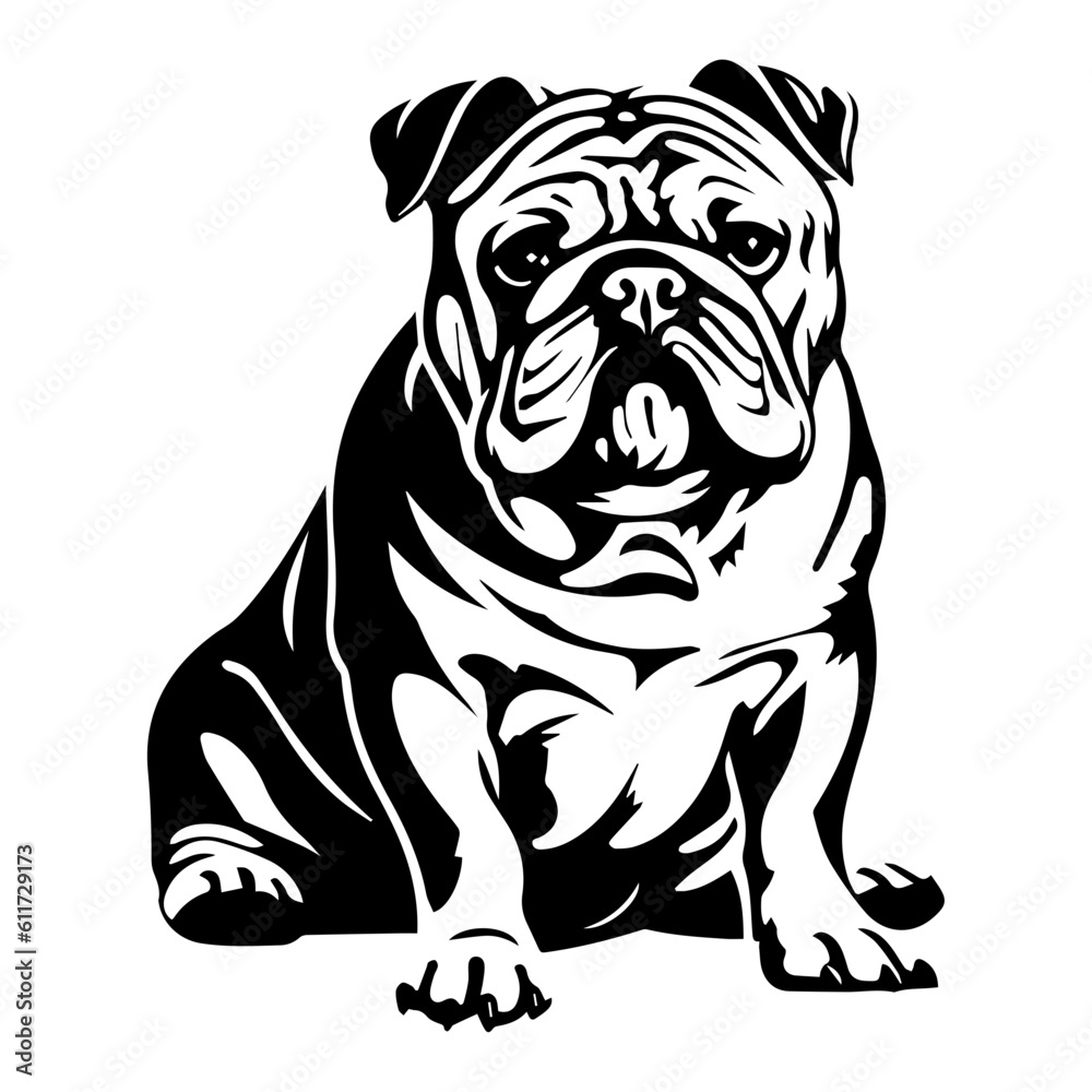 bulldog cartoon on white background illustration bulldog cartoon on white background illustration