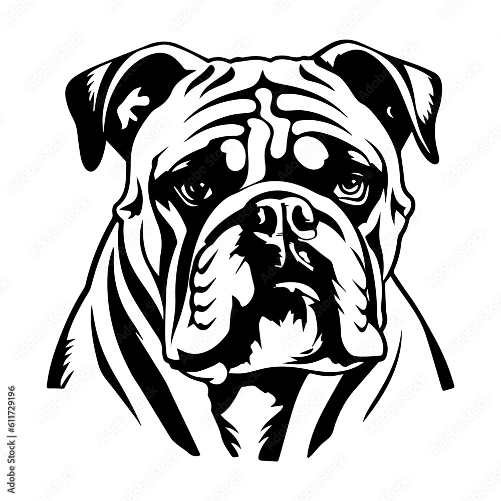 bulldog cartoon on white background illustration bulldog cartoon on white background illustration