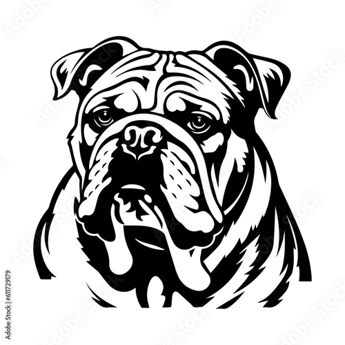 bulldog cartoon on white background illustration