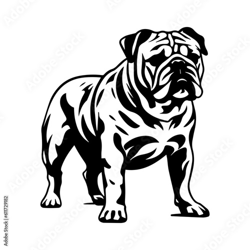 bulldog cartoon on white background illustration