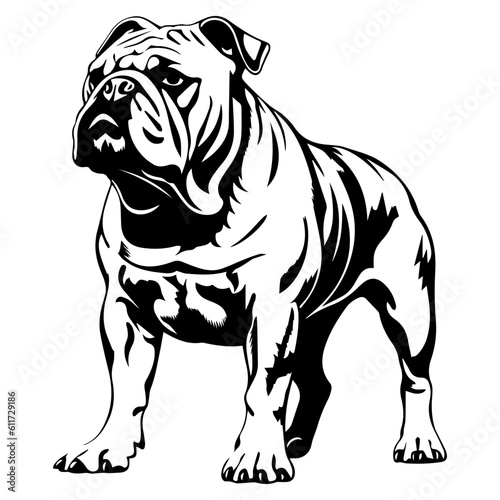 bulldog cartoon on white background illustration
