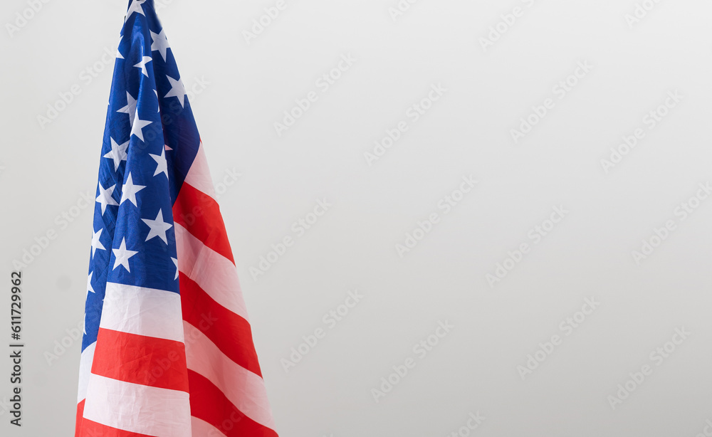 Fototapeta premium Close-up of rippled American flag
